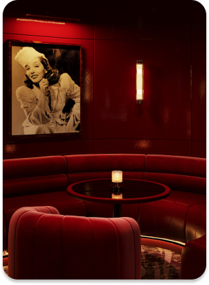Özel kırmızı salon